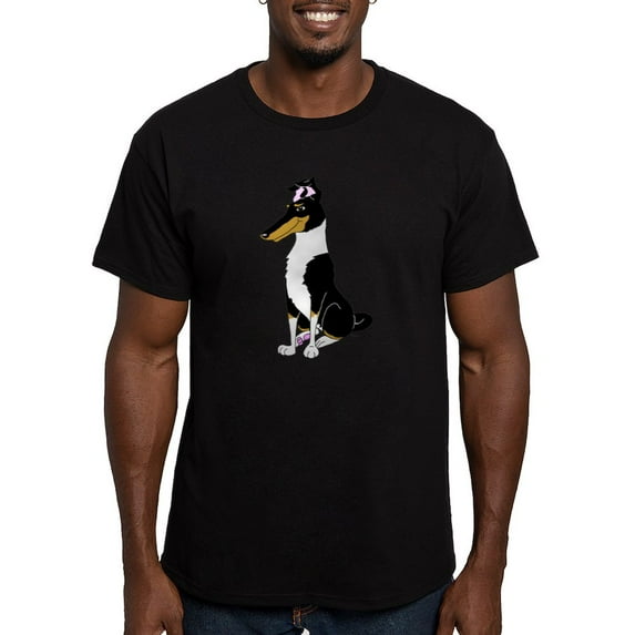 CafePress - Smooth Tricolor Collie Men's Fitted T Shirt (Dark) - Men's Fitted T-Shirt