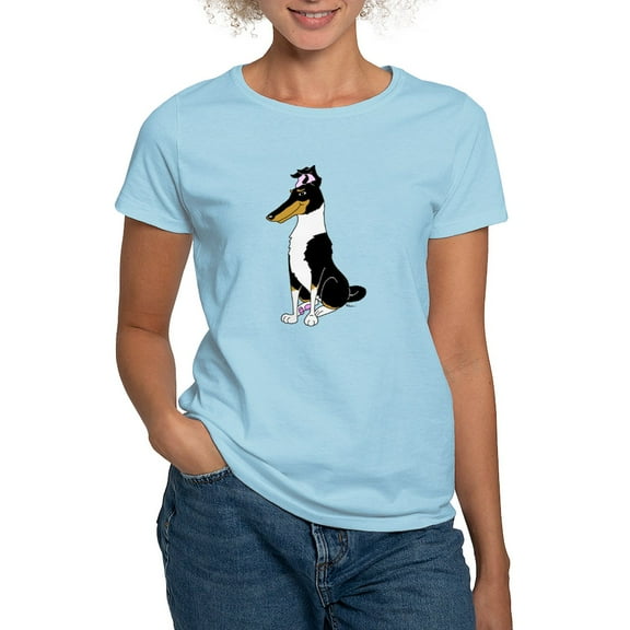 CafePress - Smooth Tricolor Collie Women's Light T Shirt - Women's Classic T-Shirt