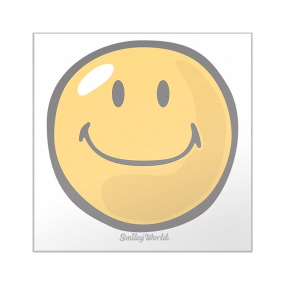 CafePress - Smug Smiley Square Sticker 3 X 3 - Square Sticker 3" x 3"