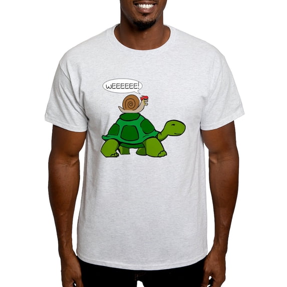 CafePress - Snail On Turtle T Shirt - Men's Classic Graphic T-Shirt
