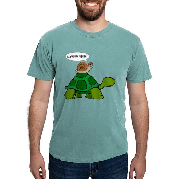 CafePress - Snail On Turtle T Shirt - Mens Comfort Colors Shirt
