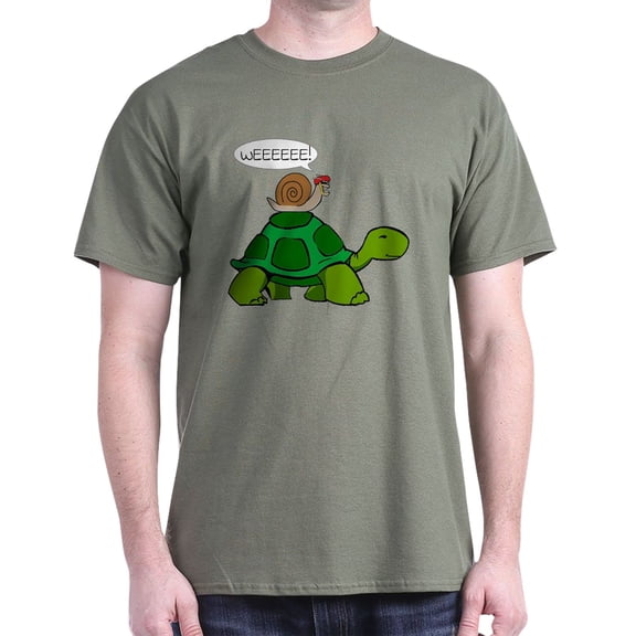 CafePress - Snail & Turtle Dark T Shirt - Men's Classic Graphic Cotton T-Shirt