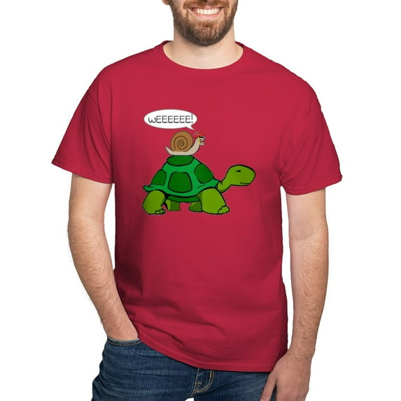 CafePress - Snail & Turtle Dark T Shirt - Men's Classic Graphic Cotton T-Shirt