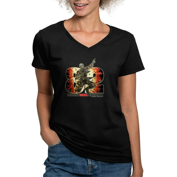CafePress - Snake Eyes T Shirt - Women's V-Neck Dark T-Shirt