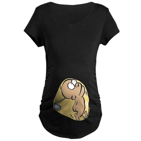 CafePress - Sneak Peek Future Golfer Maternity Dark T Shirt - Maternity Dark T-Shirt