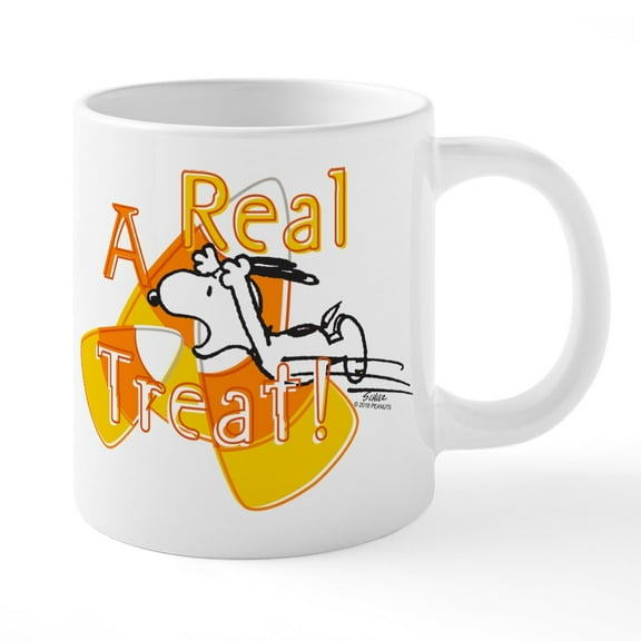CafePress - Snoopy A Real Treat - 20 Oz White Ceramic Mega Mug
