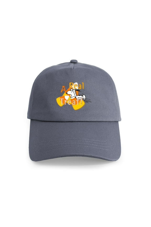 - Snoopy A Real Treat Cap - Adjustable 100% Brushed Unisex Casual Cotton Baseball Cap, Beige, 1