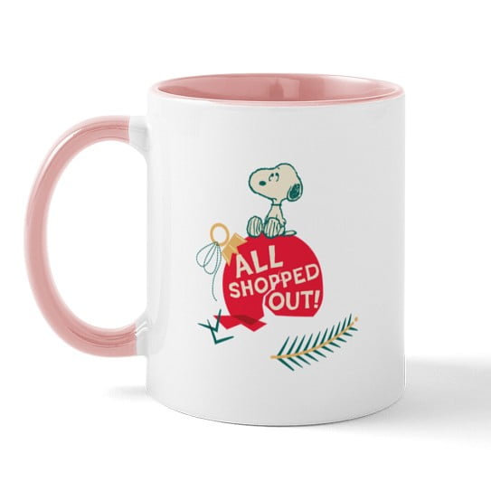 CafePress - Snoopy All Shopped Out 11 Oz Ceramic Mug - 11 oz Ceramic Mug - Novelty Coffee Tea Cup