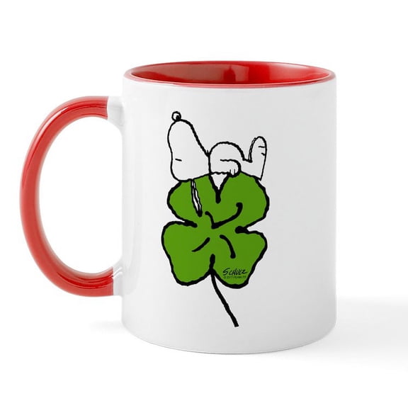 CafePress - Snoopy And Clover - 11 oz Ceramic Mug - Novelty Coffee Tea Cup
