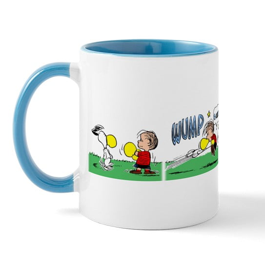 CafePress - Snoopy And Linus RUMBLE!! Mug - 11 oz Ceramic Mug - Novelty Coffee Tea Cup