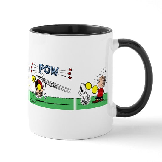CafePress - Snoopy And Linus RUMBLE!! Mug - 11 oz Ceramic Mug - Novelty Coffee Tea Cup