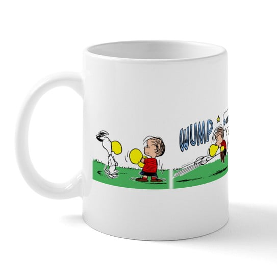 CafePress - Snoopy And Linus RUMBLE!! Mug - 11 oz Ceramic Mug - Novelty Coffee Tea Cup