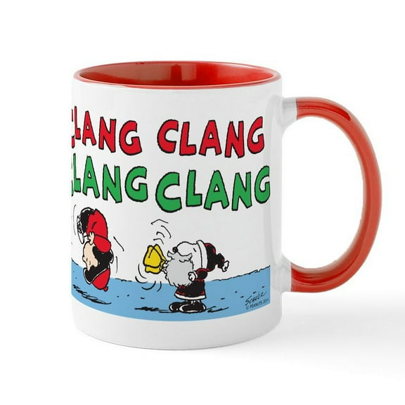 CafePress - Snoopy And Lucy Christmas Mug - 11 oz Ceramic Mug - Novelty Coffee Tea Cup