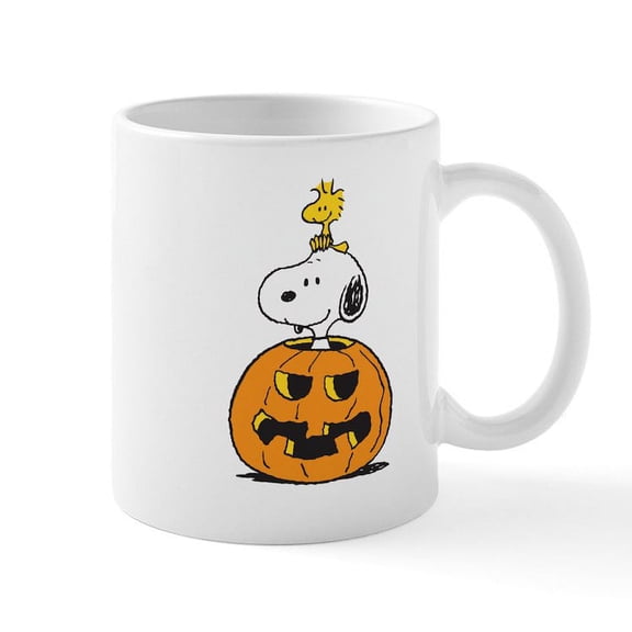 CafePress - Snoopy And Woodstock Halloween - 11 oz Ceramic Mug - Novelty Coffee Tea Cup