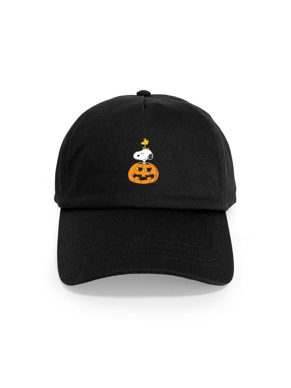 - Snoopy And Woodstock Halloween Cap - Adjustable 100% Brushed Unisex Casual Cotton Baseball Cap, Beige, 1