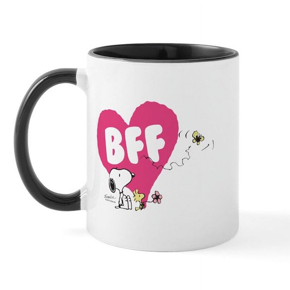 CafePress - Snoopy And Woodstock Mug - 11 oz Ceramic Mug - Novelty Coffee Tea Cup