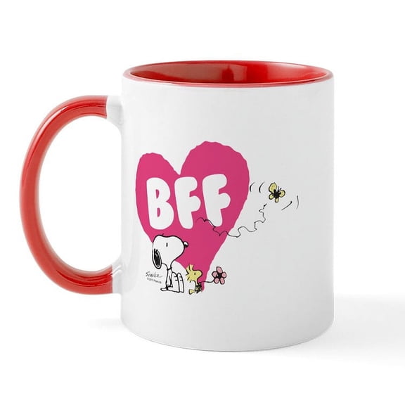 CafePress - Snoopy And Woodstock Mug - 11 oz Ceramic Mug - Novelty Coffee Tea Cup