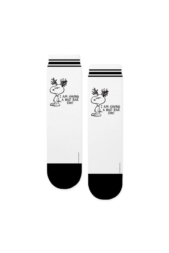 - Snoopy Bad Ear Day - Unisex Novelty Printed Crew Adult Socks