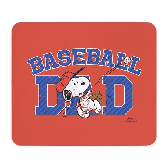 CafePress - Snoopy Baseball Dad Full Bleed Mousepad - Non-slip Rubber Mousepad, Gaming Mouse Pad