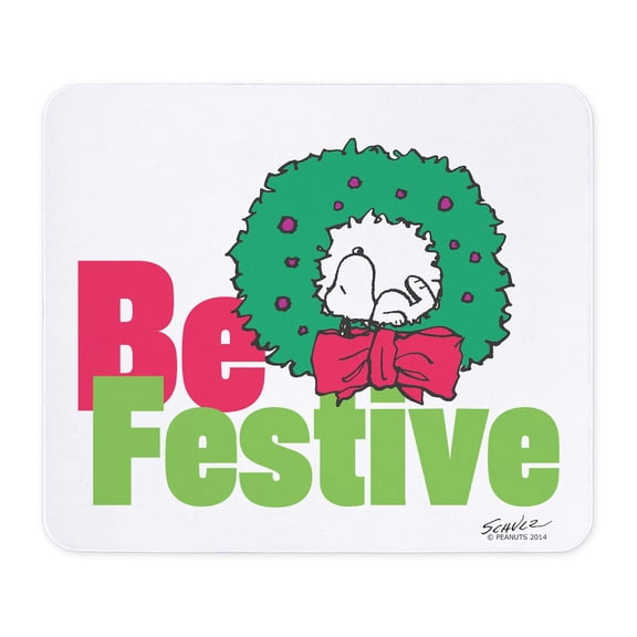 CafePress - Snoopy: Be Festive Mousepad - Non-slip Rubber Mousepad, Gaming Mouse Pad