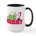 thumbnail image 1 of CafePress - Snoopy: Be Merry Large Mug - 15 oz Ceramic Large White Novelty Mug, 1 of 4