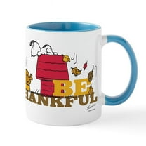 CafePress - Snoopy: Be Thankful Mug - 11 oz Ceramic Mug - Novelty Coffee Tea Cup