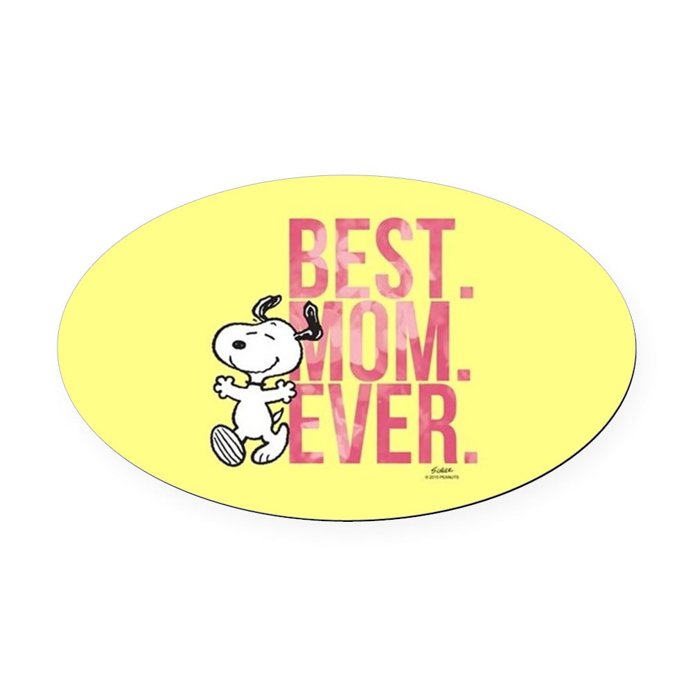 CafePress Snoopy All American Oval Car Magnet – Small Or Large, Durable Vinyl Bumper Sticker, Weather Resistant