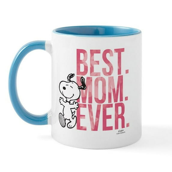 CafePress - Snoopy Best Mom Ever Mug - 11 oz Ceramic Mug - Novelty Coffee Tea Cup