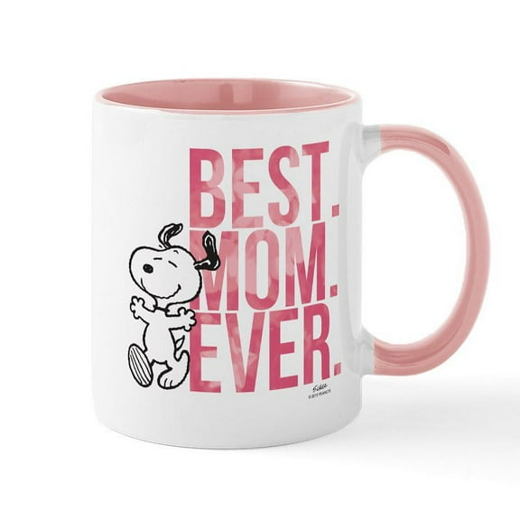 CafePress - Snoopy Best Mom Ever Mug - 11 oz Ceramic Mug - Novelty Coffee Tea Cup