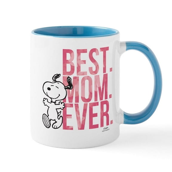 CafePress - Snoopy Best Mom Ever Mug - 11 oz Ceramic Mug - Novelty Coffee Tea Cup