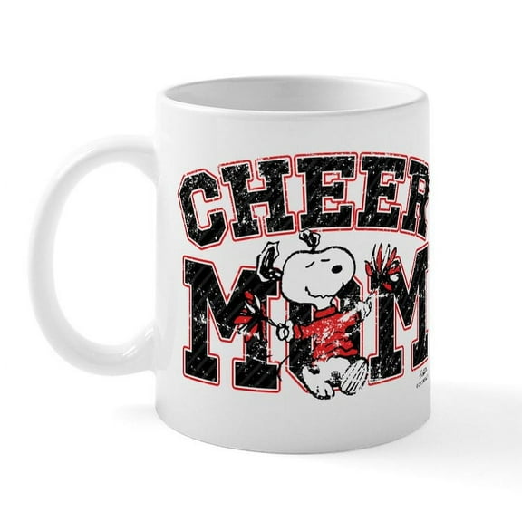CafePress - Snoopy Cheer Mom Mug - 11 oz Ceramic Mug - Novelty Coffee Tea Cup