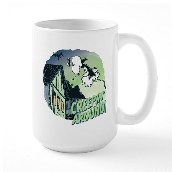 CafePress - Snoopy Creepin Around! Ceramic Mug - 15 oz Ceramic Large White Novelty Mug