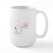 CafePress - Snoopy Dandelion - 15 oz Ceramic Large White Novelty Mug
