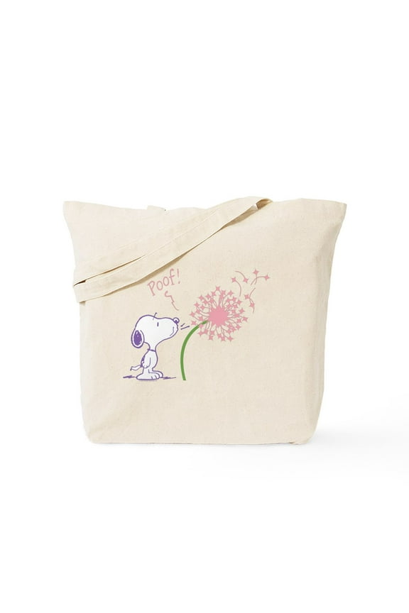 - Snoopy Dandelion - Unisex Canvas Tote Bag, Beige, 1-Piece