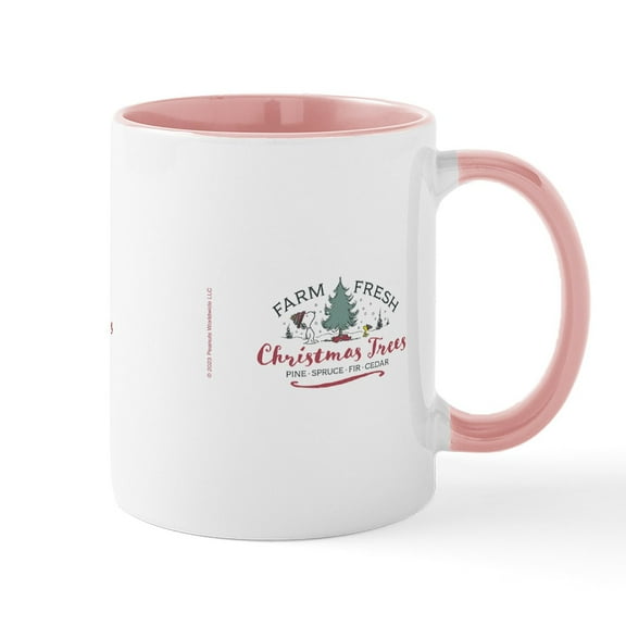 CafePress - Snoopy Farm Fresh Christmas Trees - 11 oz Ceramic Mug - Novelty Coffee Tea Cup