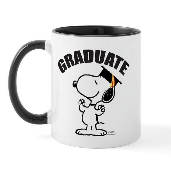 CafePress - Snoopy Graduate Mug - 11 oz Ceramic Mug - Novelty Coffee Tea Cup