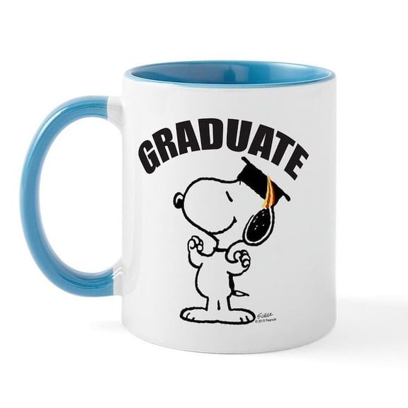 CafePress - Snoopy Graduate Mug - 11 oz Ceramic Mug - Novelty Coffee Tea Cup