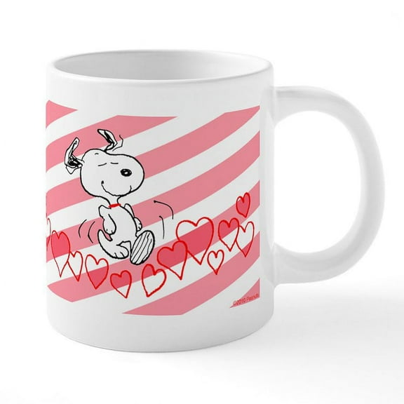 CafePress - Snoopy Happy Hearts - 20 Oz White Ceramic Mega Mug