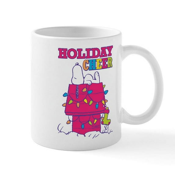 CafePress - Snoopy Holiday Cheer - 11 oz Ceramic Mug - Novelty Coffee Tea Cup