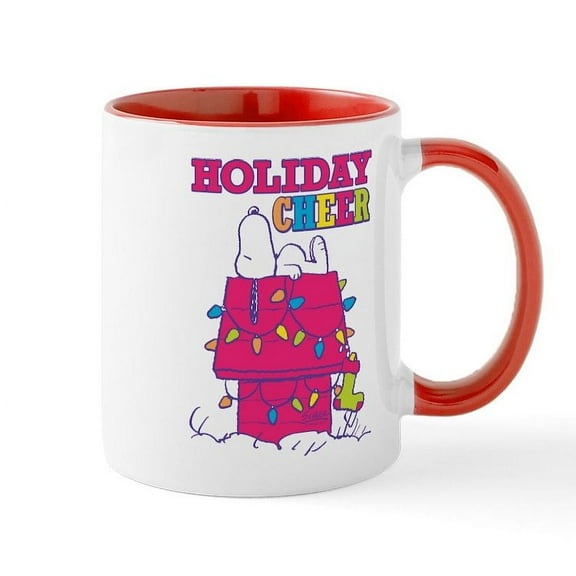 CafePress - Snoopy Holiday Cheer - 11 oz Ceramic Mug - Novelty Coffee Tea Cup
