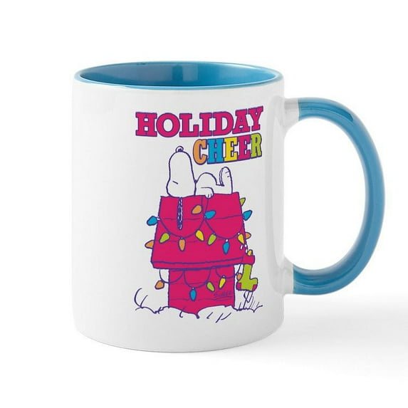 CafePress - Snoopy Holiday Cheer - 11 oz Ceramic Mug - Novelty Coffee Tea Cup