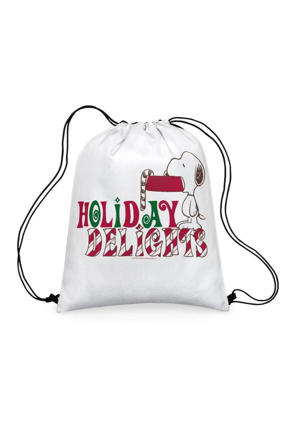 - Snoopy Holiday Delights - Colorful 16"x20" Drawstring Bag
