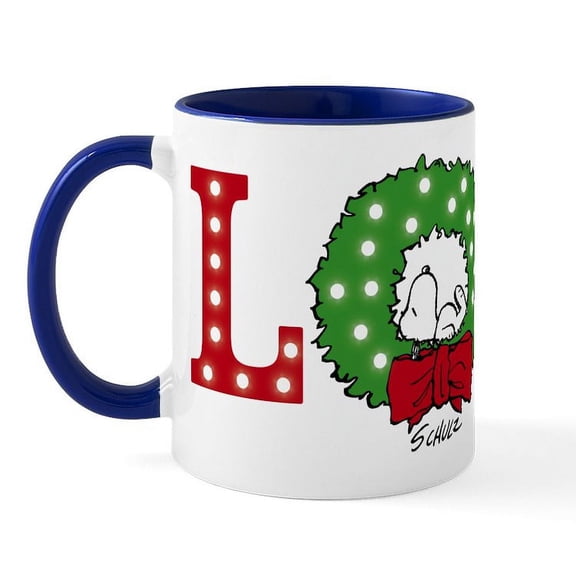 CafePress - Snoopy Holiday Love - 11 oz Ceramic Mug - Novelty Coffee Tea Cup