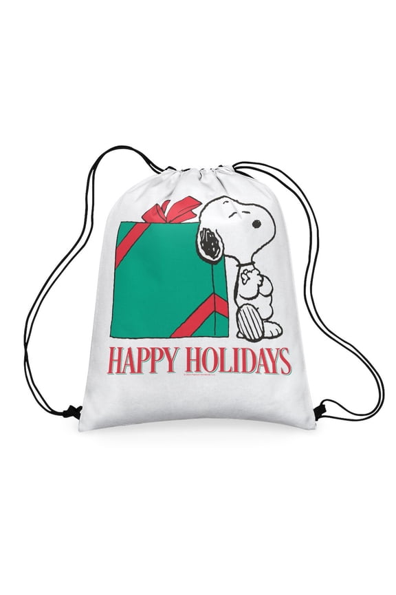 - Snoopy Holiday Present - Colorful 16"x20" Drawstring Bag