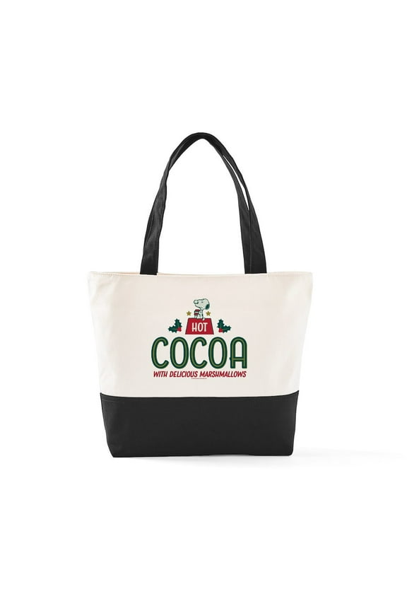 - Snoopy Hot Cocoa Mug - Two Tone, 100% Cotton, Zipper Tote Bag