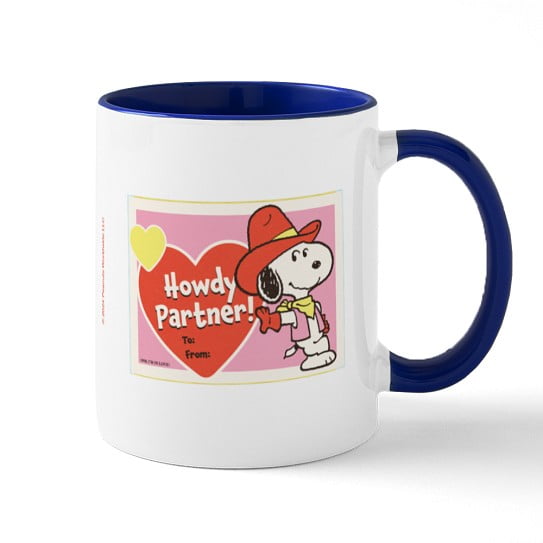 CafePress - Snoopy Howdy Partner! 11 Oz Ceramic Mug - 11 oz Ceramic Mug - Novelty Coffee Tea Cup