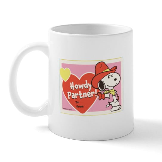CafePress - Snoopy Howdy Partner! 11 Oz Ceramic Mug - 11 oz Ceramic Mug - Novelty Coffee Tea Cup