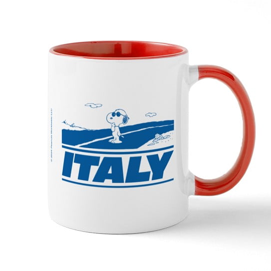 CafePress - Snoopy In Italy - 11 oz Ceramic Mug - Novelty Coffee Tea Cup