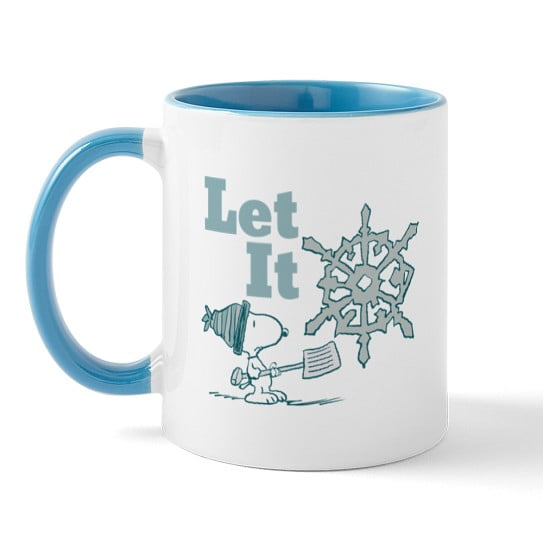 CafePress - Snoopy Let It Snow Mugs - 11 oz Ceramic Mug - Novelty Coffee Tea Cup
