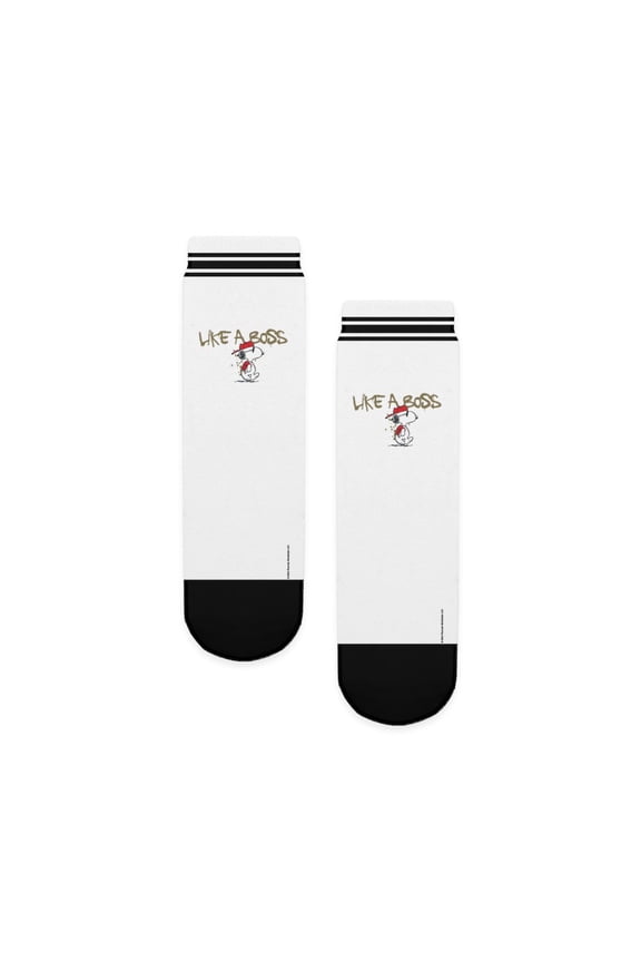 - Snoopy Like A Boss - Unisex Novelty Printed Crew Kids Socks
